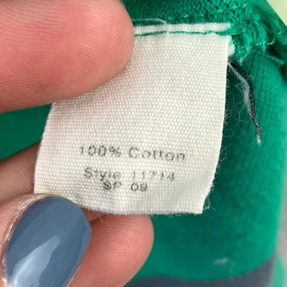 J. Crew Vintage Polo Shirt‎ Men Medium Green Striped Faded Short Sleeve Cotton